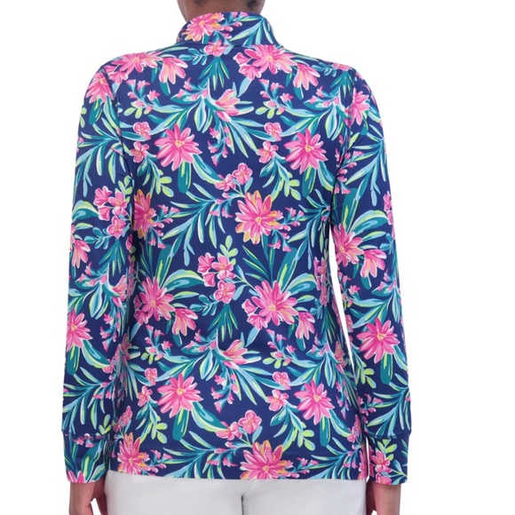 NWT Stella Parker Ladies Long Sleeve Sun Shirt 1/4 Zip Large UPF 50 - Picture 2 of 6